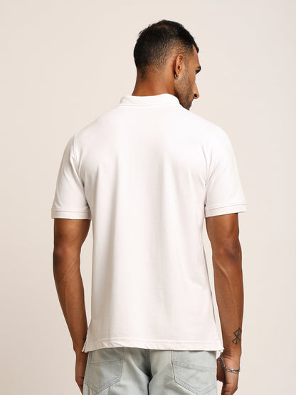 Naturefab Men’s Organic Bamboo Polo Tshirt Majestic White