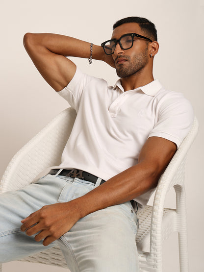 Naturefab Men’s Organic Bamboo Polo Tshirt Majestic White