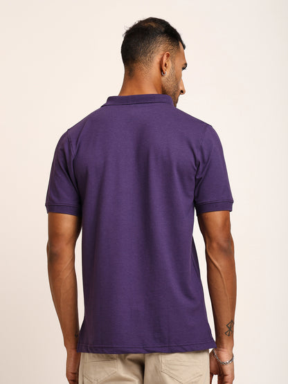 Naturefab Men’s Organic Bamboo Polo Tshirt Purple