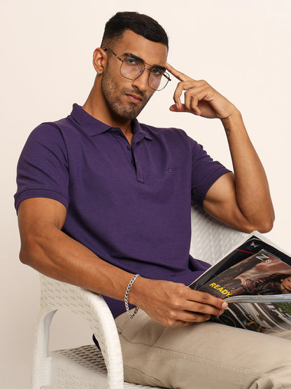 Naturefab Men’s Organic Bamboo Polo Tshirt Purple