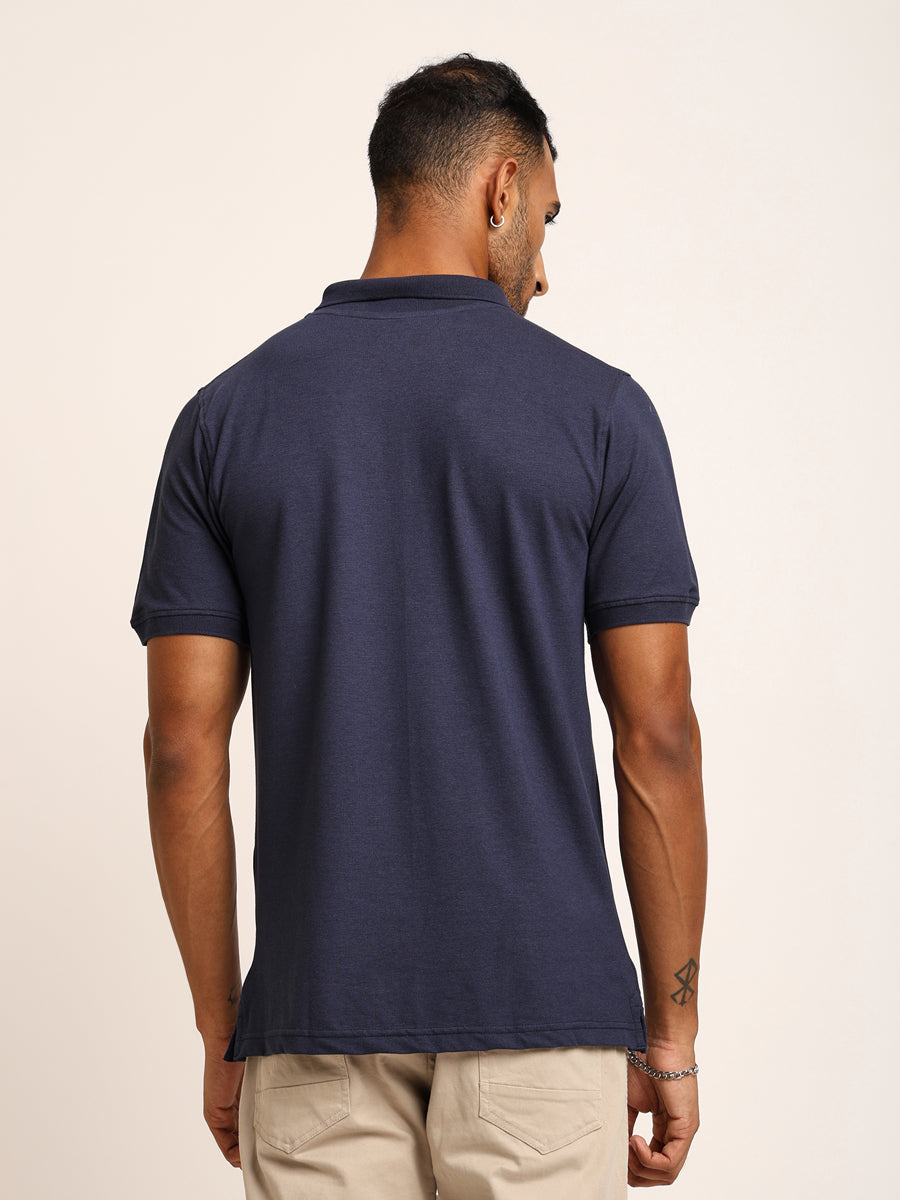 Naturefab Men’s Organic Bamboo Polo Tshirt Mood Indigo