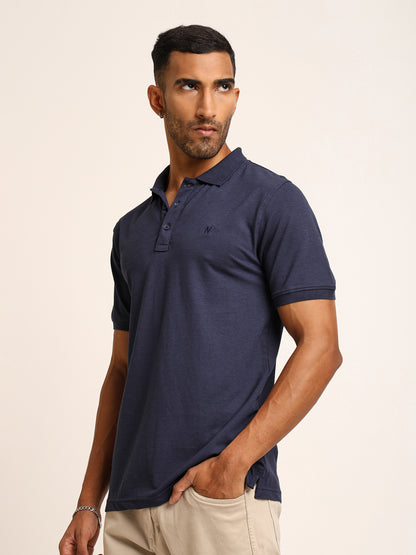 Naturefab Men’s Organic Bamboo Polo Tshirt Mood Indigo