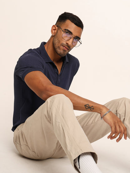 Naturefab Men’s Organic Bamboo Polo Tshirt Mood Indigo