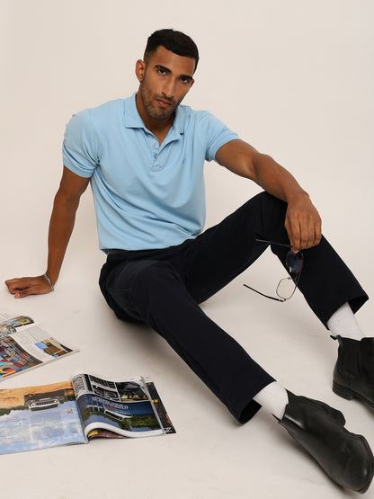 Naturefab Men’s Organic Bamboo Polo Tshirt Sky Blue