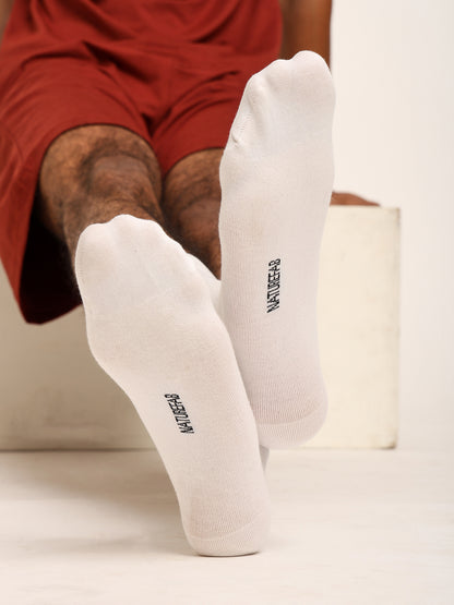 Naturefab Men's Bamboo Full Length socks White