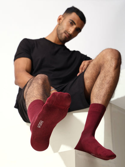 Naturefab Men's Bamboo Full Length socks Wine