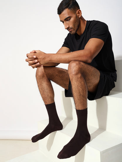Naturefab Men's Bamboo Full Length socks Brown