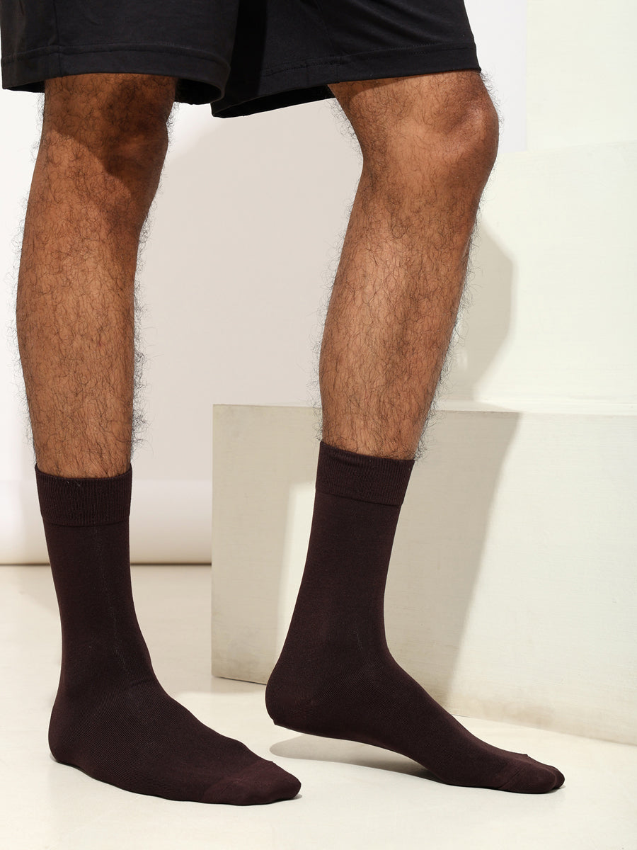 Naturefab Men's Bamboo Full Length socks Brown