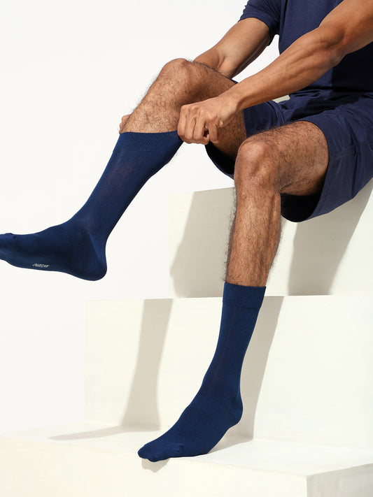 Naturefab Men's Bamboo Full Length socks Navy Blue