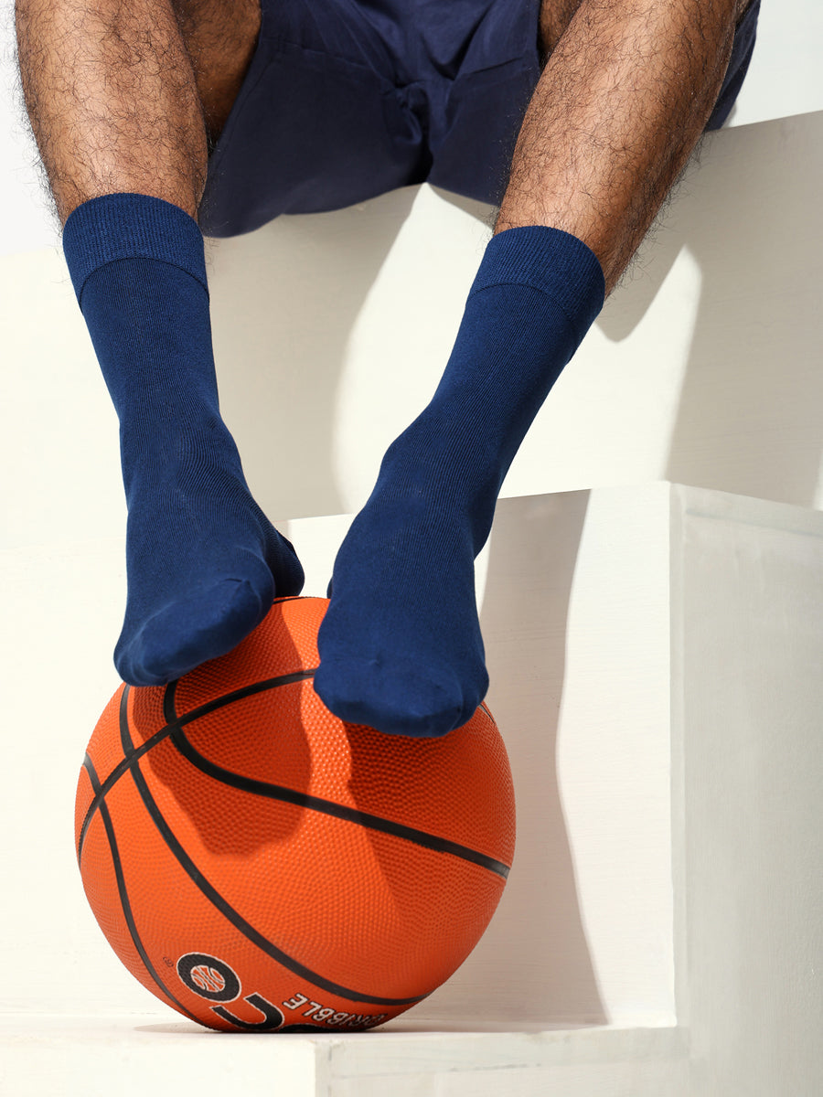Naturefab Men's Bamboo Full Length socks Navy Blue