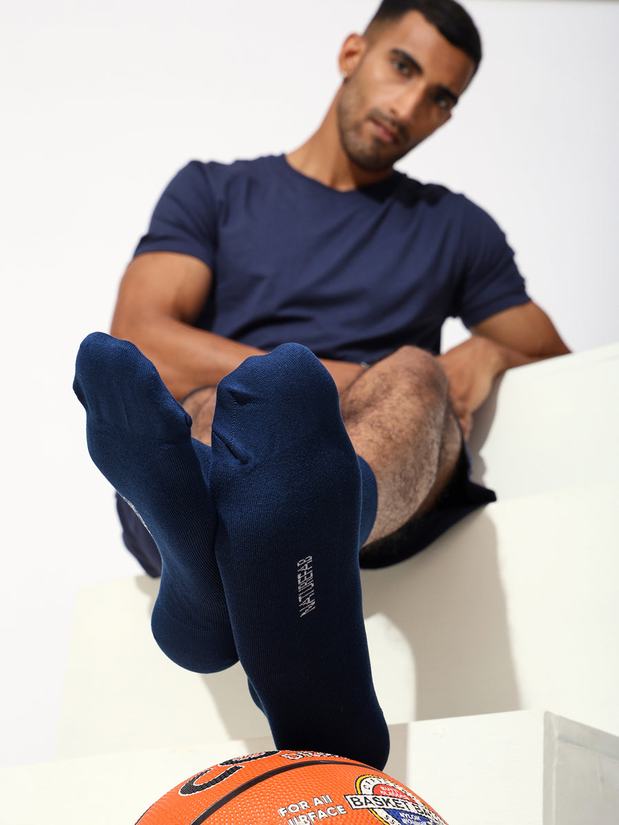 Naturefab Men's Bamboo Full Length socks Navy Blue