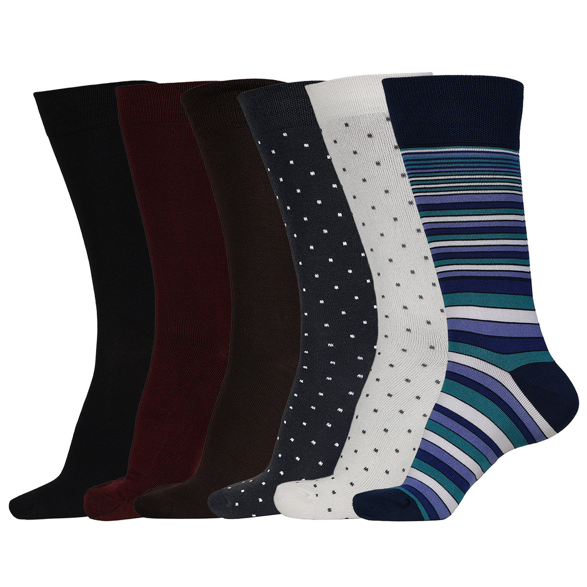 Naturefab Men's Bamboo Full Length socks Combo-6 (Pack of 6)
