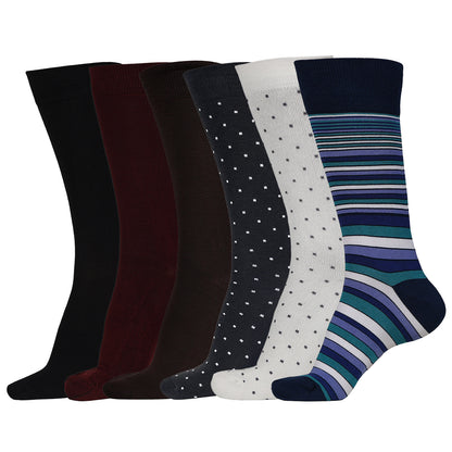 Naturefab Men's Bamboo Full Length socks Combo-6 (Pack of 6)