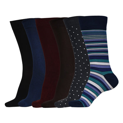 Naturefab Men's Bamboo Full Length socks Combo-3 (Pack of 6)