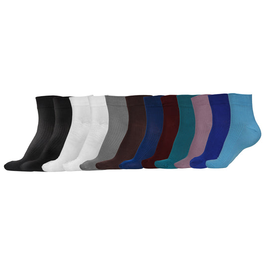 Naturefab Men's Bamboo Ankle Length socks Combo-1 (Pack of 12)