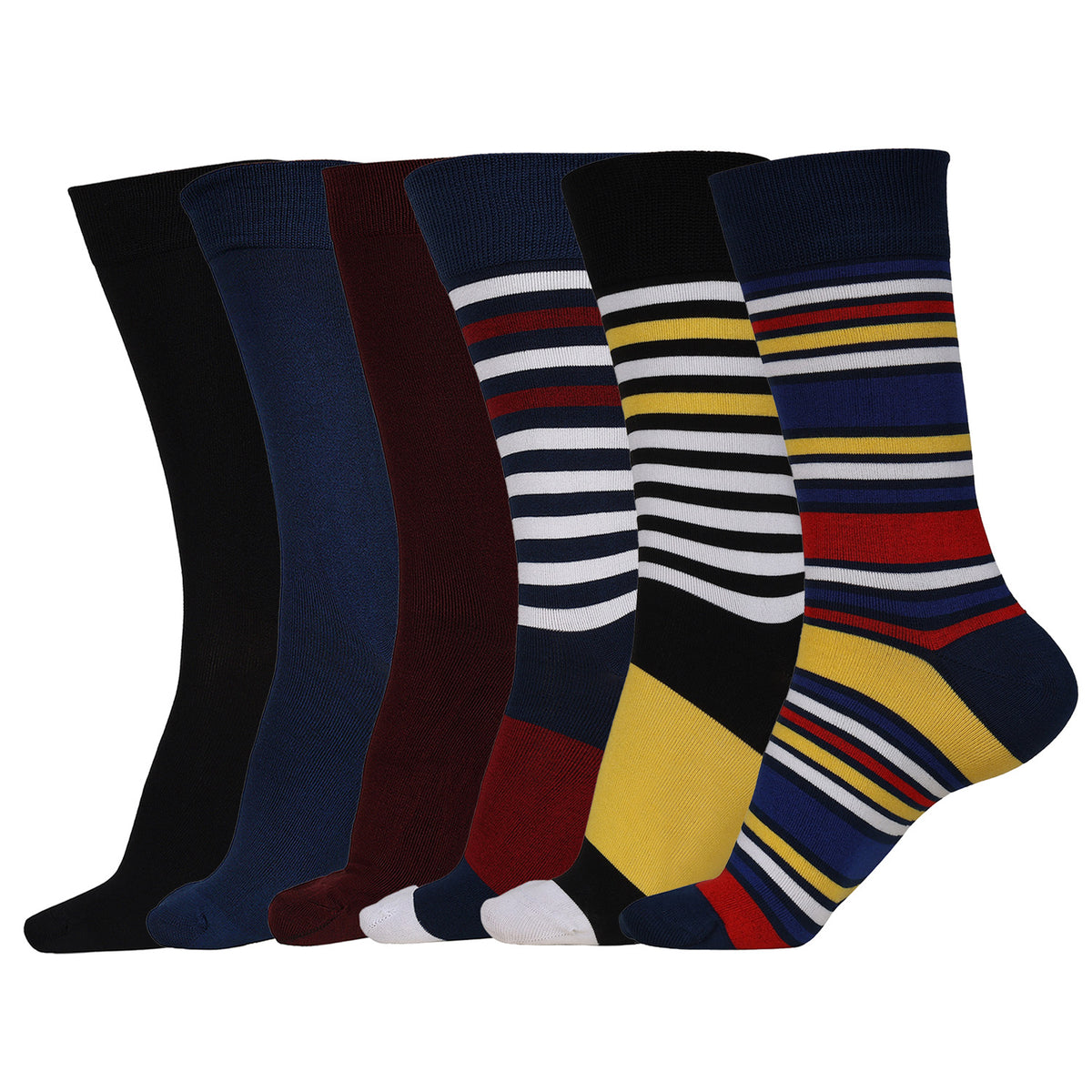 Naturefab Men's Bamboo Full Length socks Combo-4 (Pack of 6)