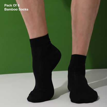 Naturefab Men's Bamboo Ankle Length socks Combo-2 (Pack of 6)