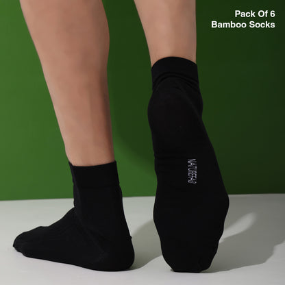 Naturefab Men's Bamboo Ankle Length socks Combo-1 (Pack of 6)