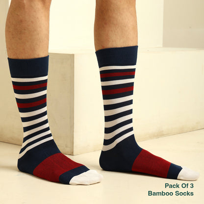 Naturefab Men's Bamboo Full Length socks Combo-18 (Pack of 3)
