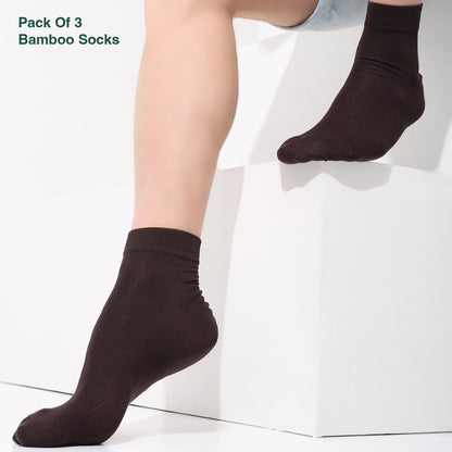 Naturefab Men's Bamboo Ankle Length socks Combo-3 (Pack of 3)
