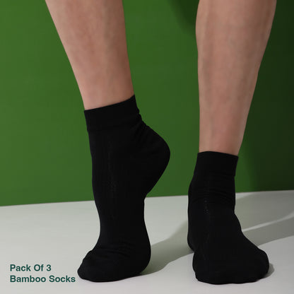 Naturefab Men's Bamboo Ankle Length socks Combo-6 (Pack of 3)