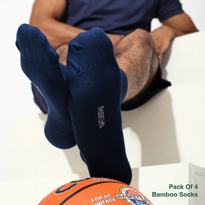 Naturefab Men's Bamboo Full Length socks Combo-9 (Pack of 4)