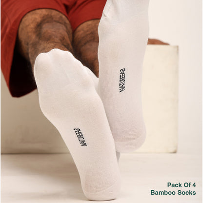 Naturefab Men's Bamboo Full Length socks Combo-4 (Pack of 4)