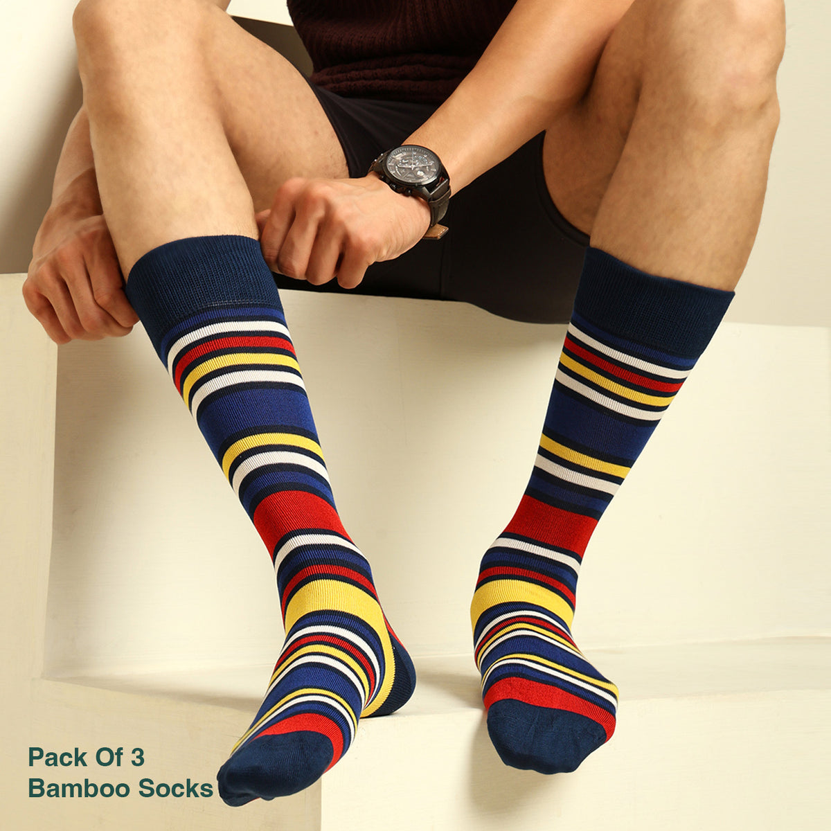Naturefab Men's Bamboo Full Length socks Combo-18 (Pack of 3)