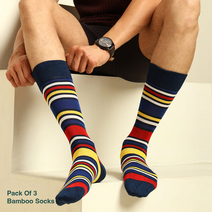 Naturefab Men's Bamboo Full Length socks Combo-18 (Pack of 3)