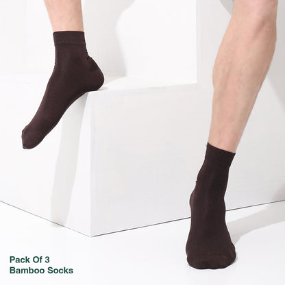Naturefab Men's Bamboo Ankle Length socks Combo-7 (Pack of 3)