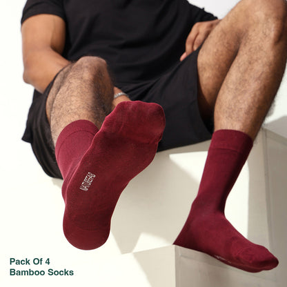 Naturefab Men's Bamboo Full Length socks Combo-11 (Pack of 4)