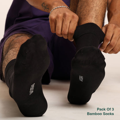 Naturefab Men's Bamboo Full Length socks Combo-1 (Pack of 3)