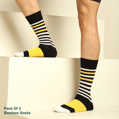 Naturefab Men's Bamboo Full Length socks Combo-18 (Pack of 3)