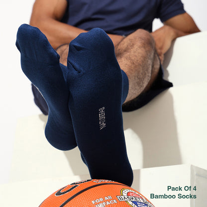 Naturefab Men's Bamboo Full Length socks Combo-6 (Pack of 4)