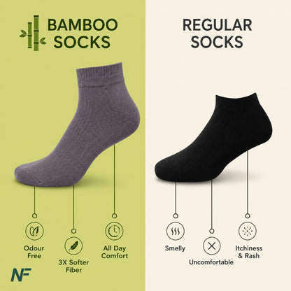 Naturefab Herren Bambus Knöchellange Socken Orchid Flower