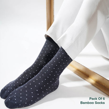 Naturefab Men's Bamboo Full Length socks Combo-6 (Pack of 6)