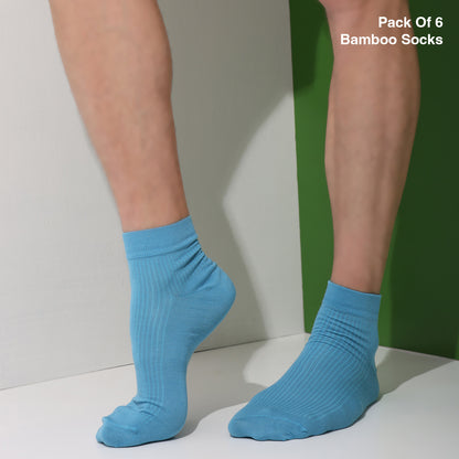 Naturefab Men's Bamboo Ankle Length socks Combo-1 (Pack of 6)