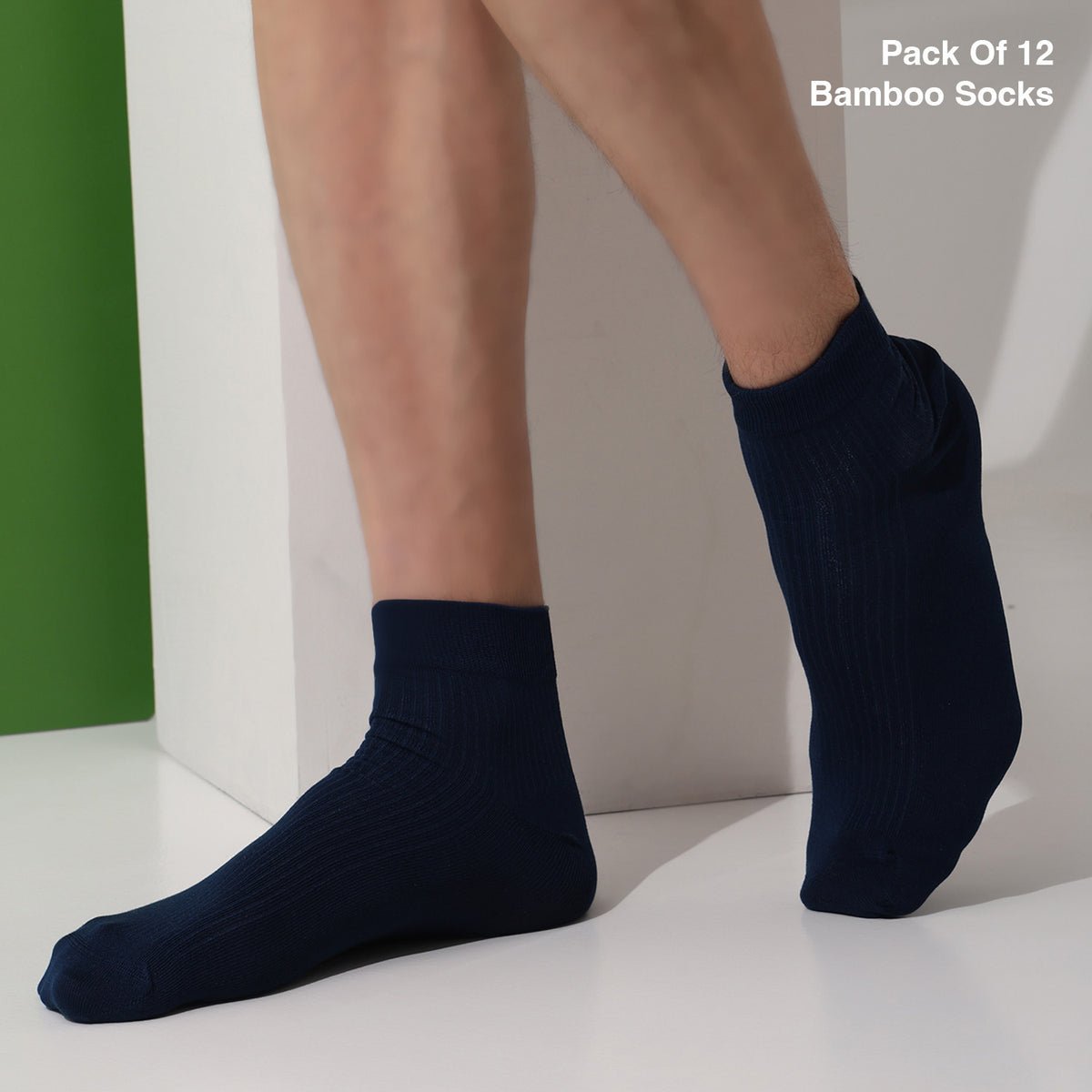 Naturefab Men's Bamboo Ankle Length socks Combo-2 (Pack of 12)