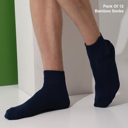 Naturefab Men's Bamboo Ankle Length socks Combo-2 (Pack of 12)