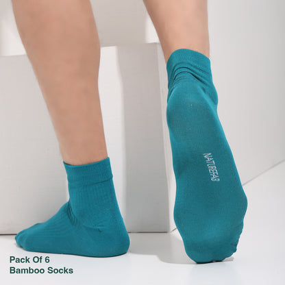 Naturefab Men's Bamboo Ankle Length socks Combo-4 (Pack of 6)