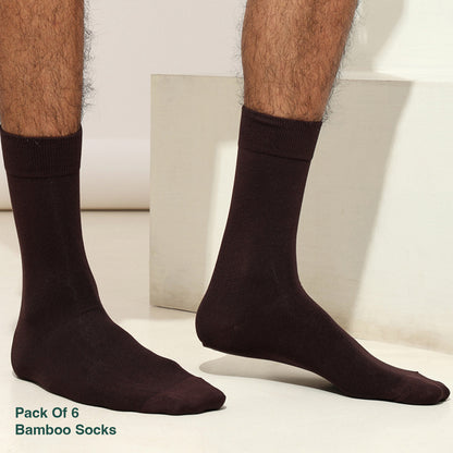 Naturefab Men's Bamboo Full Length socks Combo-9 (Pack of 6)