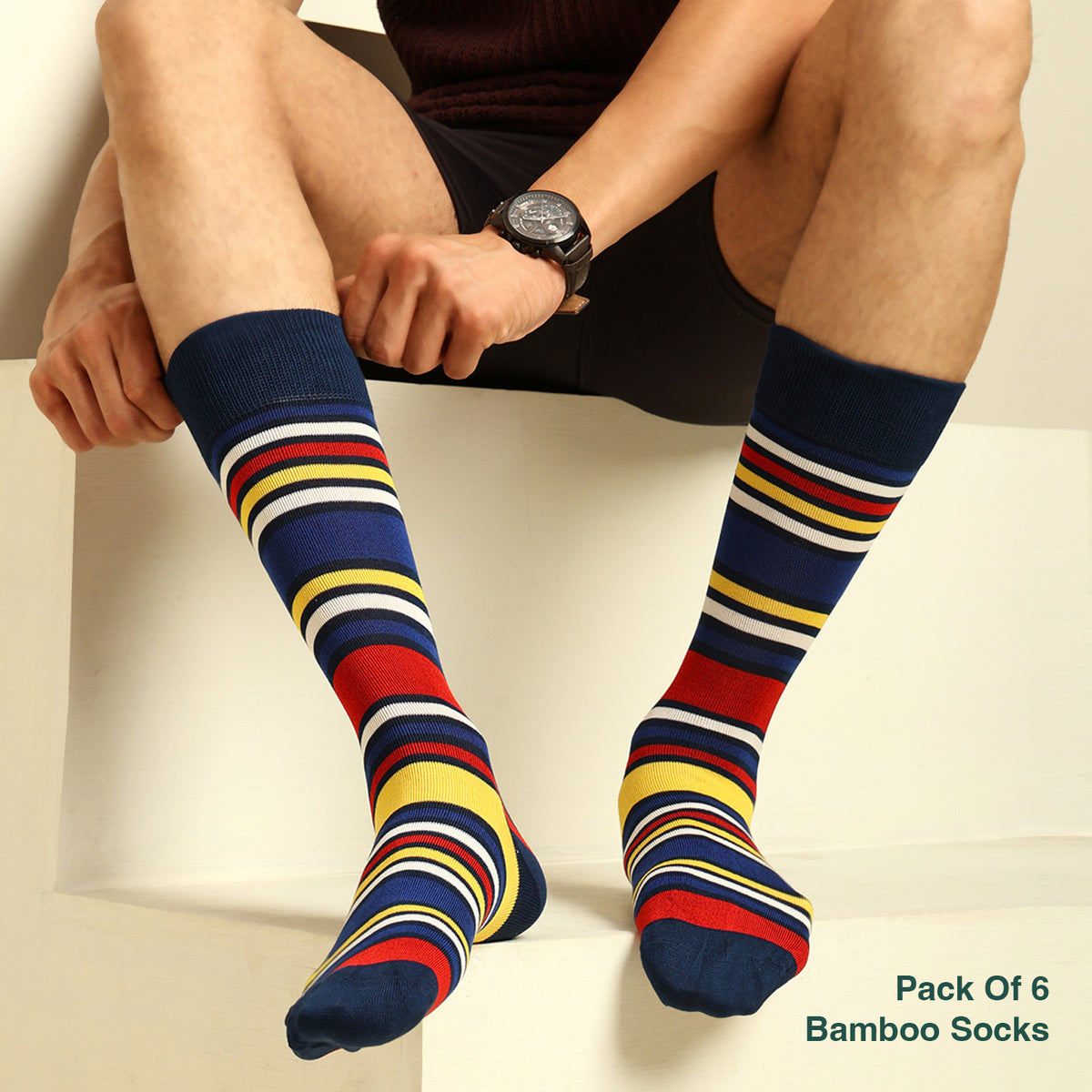 Naturefab Men's Bamboo Full Length socks Combo-4 (Pack of 6)