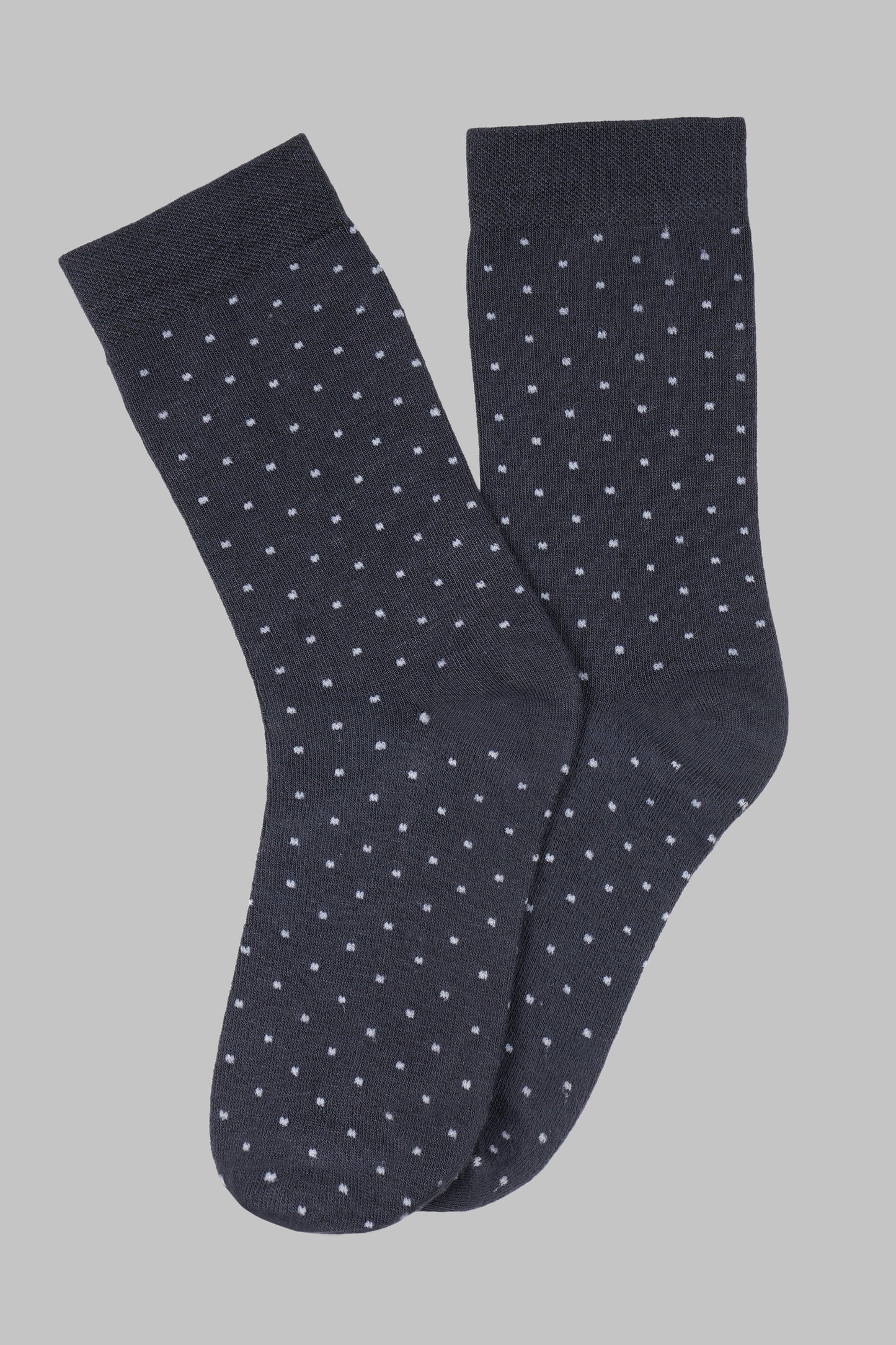 Naturefab Men's Bamboo Full Length socks Polka Dot Grey
