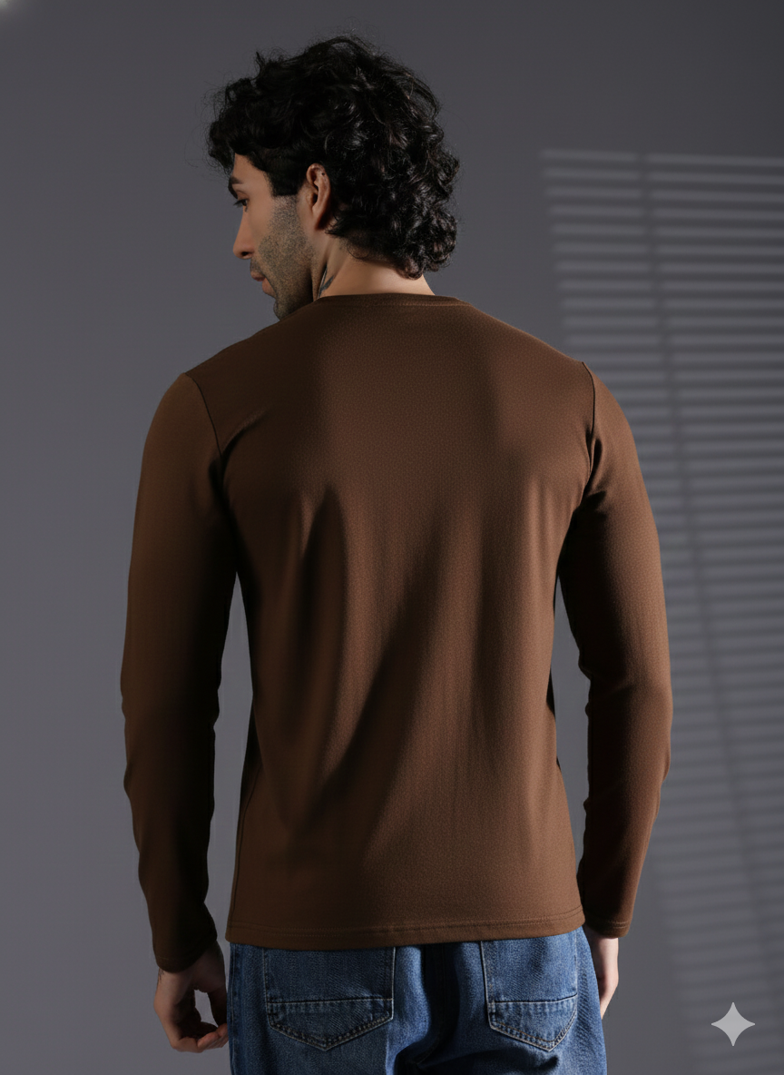 Naturefab Herren Bio-Bambus-Frottee-T-Shirt mit langen Ärmeln, Schwarz