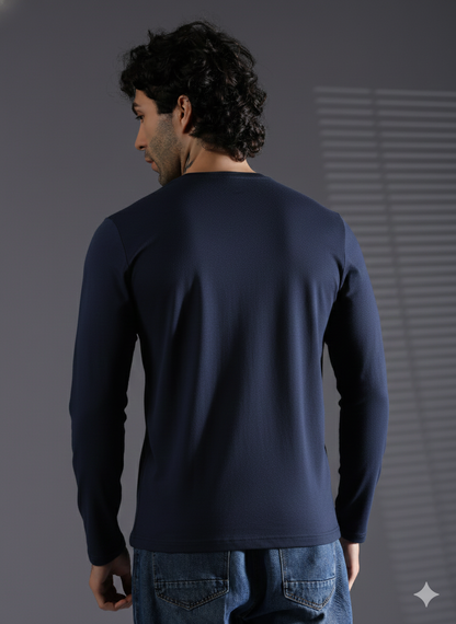 Naturefab Herren Bio-Bambus-Frottee-T-Shirt mit langen Ärmeln, Schwarz